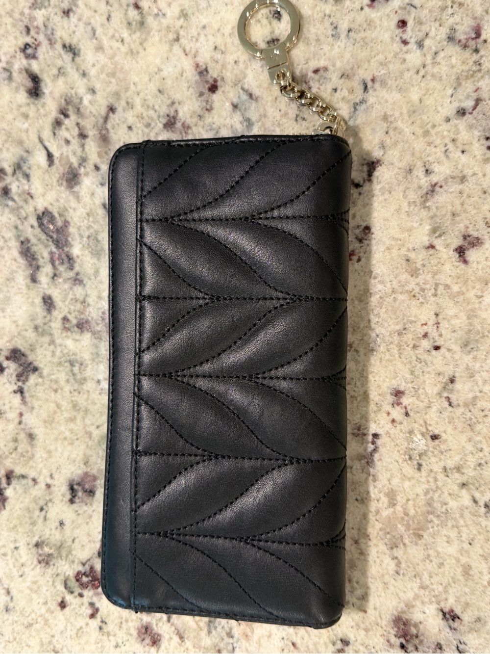 Kate Spade Quilted Black Leather Zip Wallet